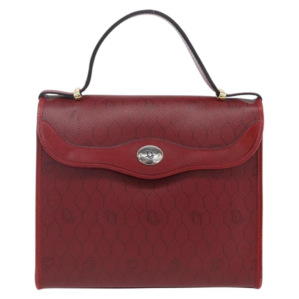 Christian Dior Vintage Honeycomb Flap Canvas and Leather